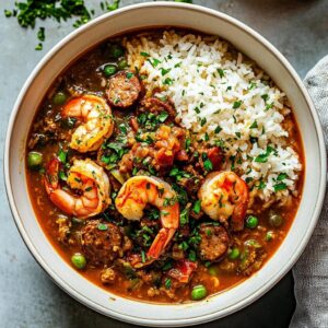 gluten free gumbo with sausage and shrimp
